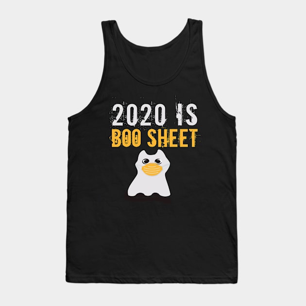 2020 Is Boo Sheet, Cat Boo Ghost Halloween face mask Tank Top by potch94